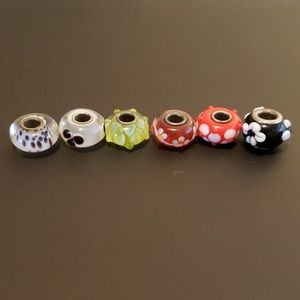 SOLD 6- Murano Glass Bead Charms